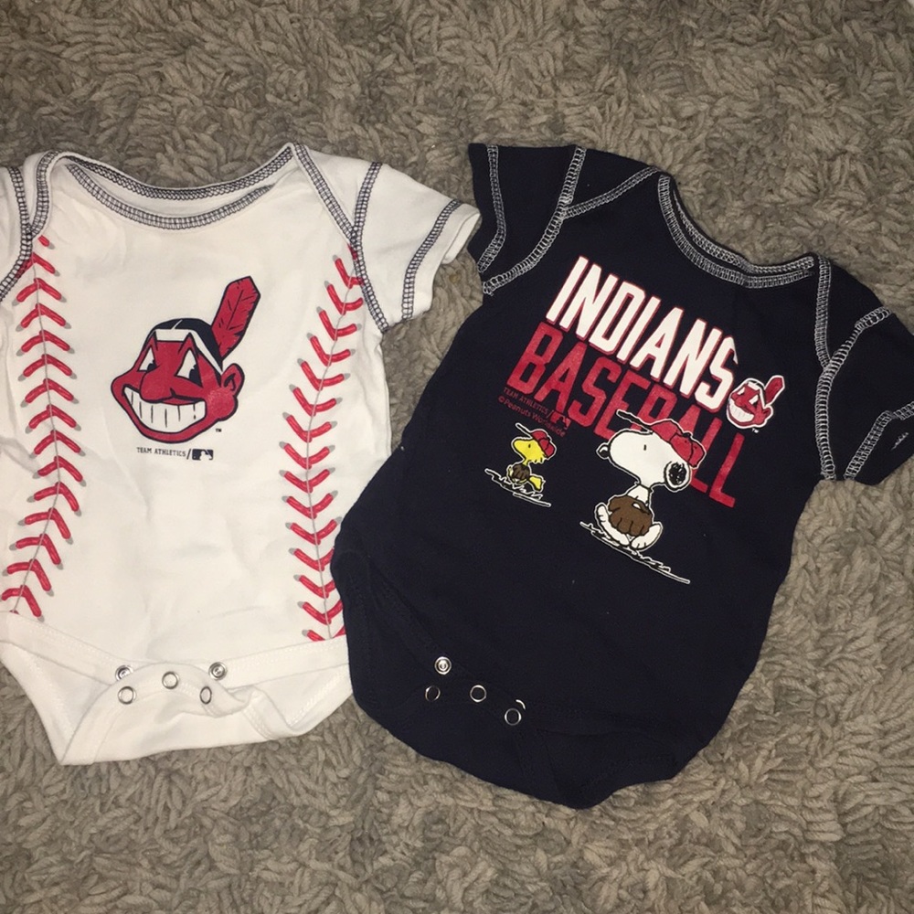 Cleveland Indians baseball onesies